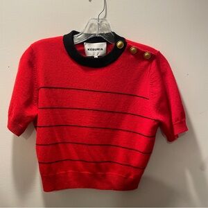 Keburia Crew Neck Red Sweater Knit Top